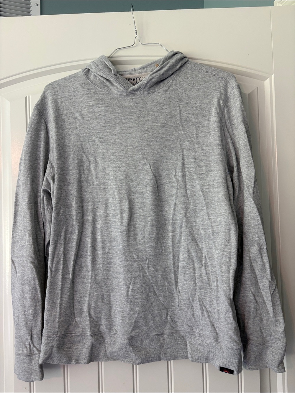 Faherty Men's Heather Gray Lightweight Hooded Pullover